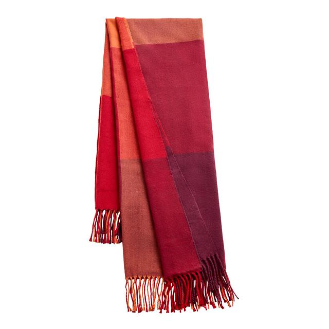 Sainsbury's Home Herringbone Check Throw - Red -125x150 - gallery image 1