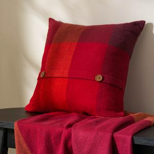 Sainsbury's Home Herringbone Check Cushion - Red - 43x43 - gallery image 2