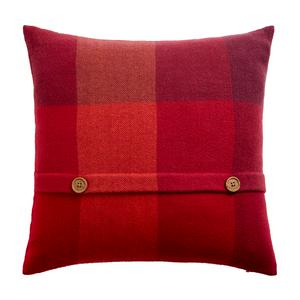 Sainsbury's Home Herringbone Check Cushion - Red - 43x43