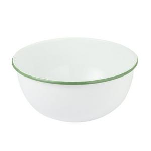 Sainsbury's Home Enamel Carbon Steel Mixing Bowl - White & Green - gallery image 2