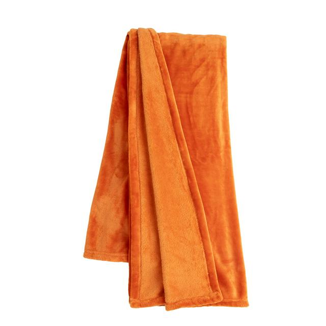 Sainsbury's Home Fleece Throw - Orange - 125x150 - gallery image 1