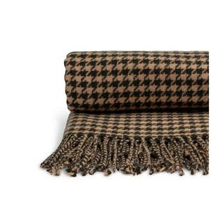 Habitat Houndstooth Throw - Brown & Black - 125x150 - gallery image 3