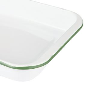 Sainsbury's Home 29cm Enamel Carbon Steel Roaster - White & Green - gallery image 3