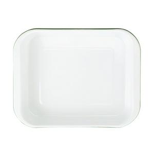 Sainsbury's Home 29cm Enamel Carbon Steel Roaster - White & Green - gallery image 4