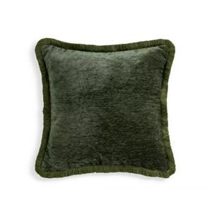 Habitat Fringled Chenille Cushion - Green - 43x43 - gallery image 2
