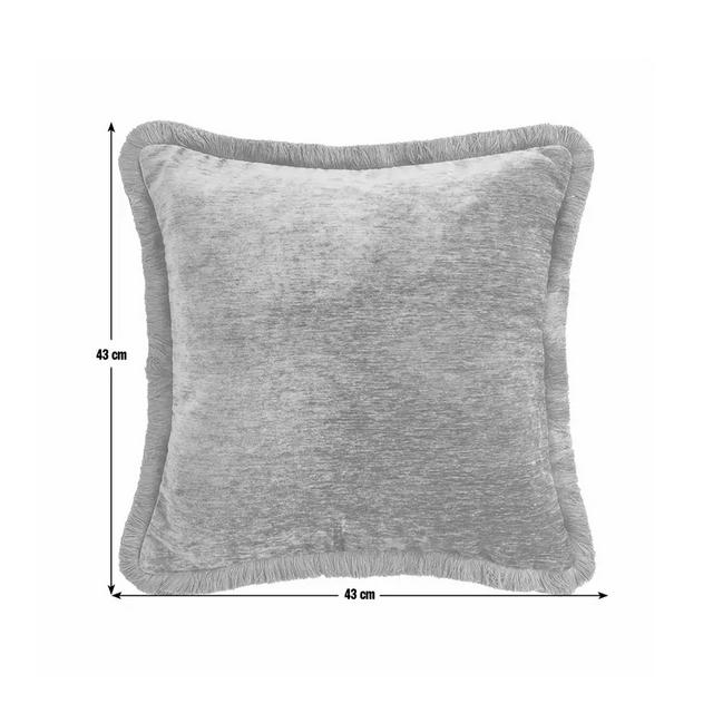 Habitat Fringled Chenille Cushion - Green - 43x43 | Sainsbury's