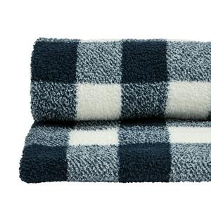Sainsbury's Home Check Teddy Fleece Throw - Navy - 125x150 - gallery image 4