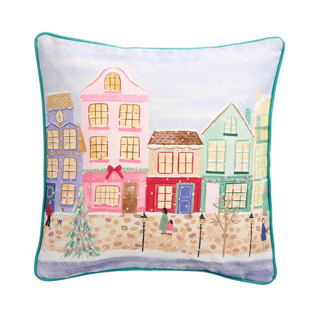 Sainsbury's Home Xmas House Scene Cushion - 43x43 - gallery image 1