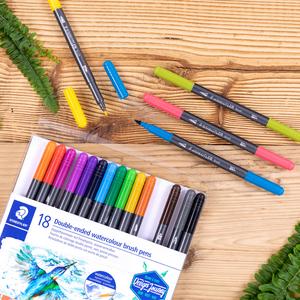 Staedtler Pack of 18 Watercolour Double Ended Brush Pens - gallery image 3