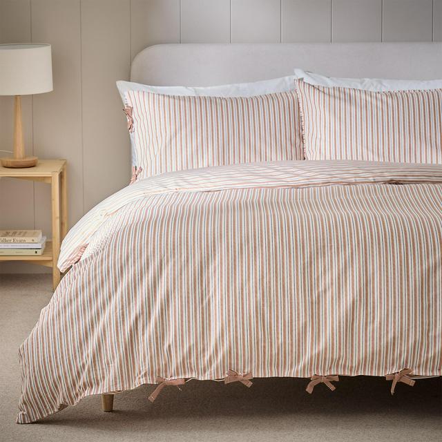 Habitat Timeless Textured Stripe with Ties Rust Bedding Set - gallery image 1