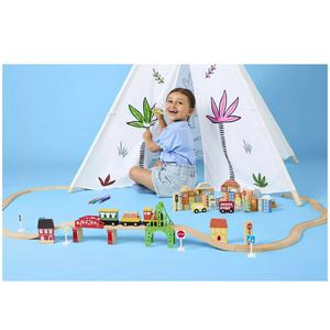Chad Valley Wooden Train Set - 60 Pieces - gallery image 5