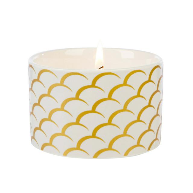 Wax Lyrical Fired Earth Ceramic Candle - White - Tea & Pomegranate - gallery image 1