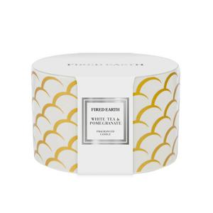 Wax Lyrical Fired Earth Ceramic Candle - White - Tea & Pomegranate - gallery image 2