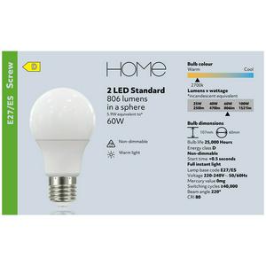 Home Led Standard 60w Es 2 Pack - gallery image 4