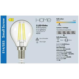 New Home Led Filament Globe 40w Ses 2 Pack - gallery image 4