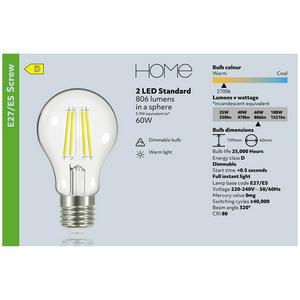 New Home Led Filament Standard 60w Es Dimmable 2 Pack - gallery image 4