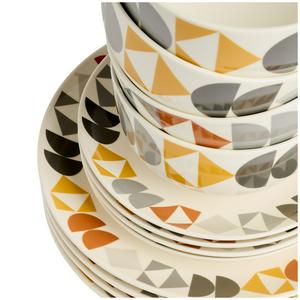 Sainsbury's Home Pack of 12 Geo Decal Dinner Set - gallery image 3