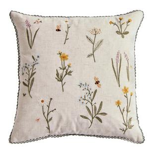 Sainsbury's Home Floral Stems Embroidered Cushion - 43x43 - gallery image 2