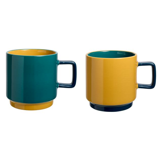 Habitat Colour Block Stacking Mug Assortment