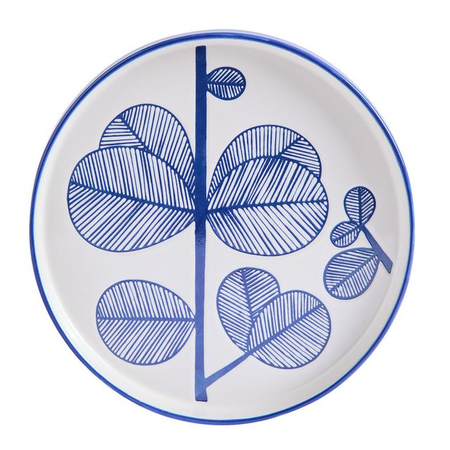 Sainsburys Habitat Leaf Dinner Plate -  Blue