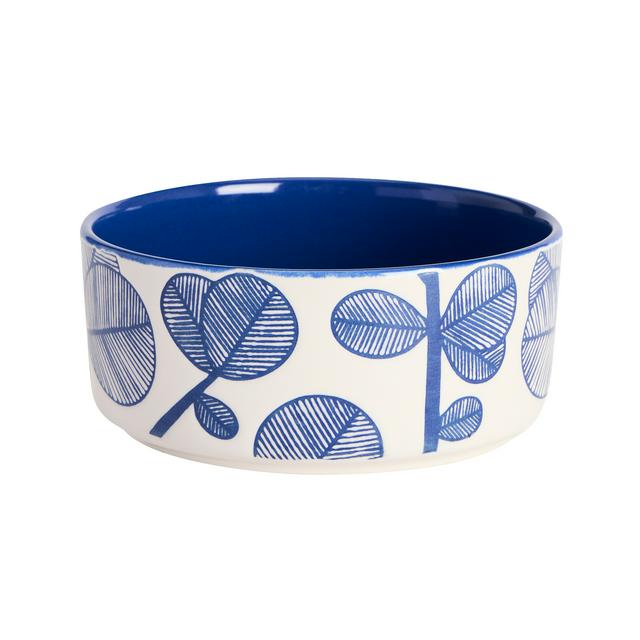 Sainsburys Habitat Leaf Cereal Bowl - Blue