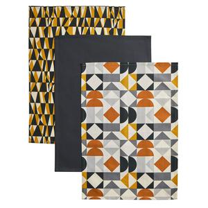 Sainsbury's Home Pack of 3 Geo Printed Teatowels - gallery image 3