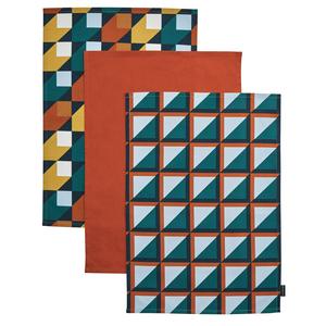 Habitat Pack of 3 Geo Cube Tea Towels