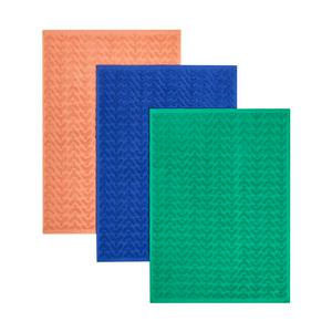 Habitat Pack of 3 Wiggle Colour Block Terry Tea Towel