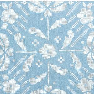 Habitat Folk Floral Stitch Denim Cushion - 43x43 - gallery image 4