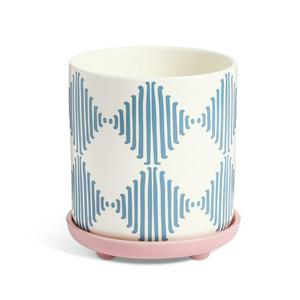 Habitat Harlequin Ceramic Planter With Saucer