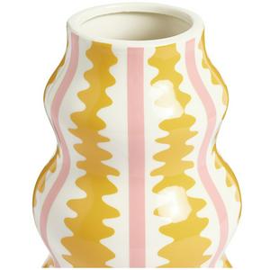 Habitat Pink & Yellow Stripe Ceramic Wiggle Vase - gallery image 2