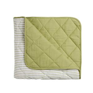 Habitat Yarn Dye Striped Bedding Set  - Olive Green - gallery image 2