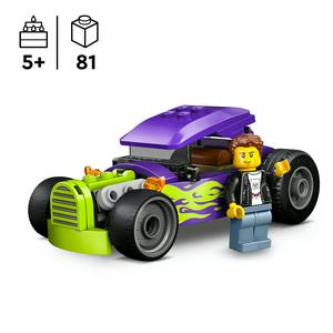LEGO City Hot Rod Race Car Toy & Minifigure 60485 - gallery image 2