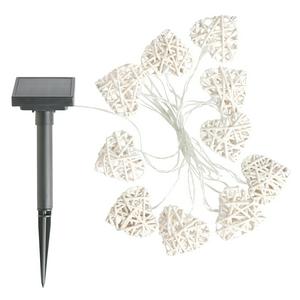 Garden by Sainsbury's Solar 10L Rattan Heart String Lights