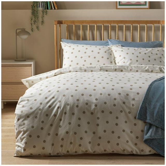 Habitat Monochrome Natural Spot Bedset - Double - gallery image 1