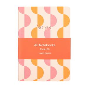 Sainsbury's Home Pack of 3 Retro A5 Notebooks - gallery image 2