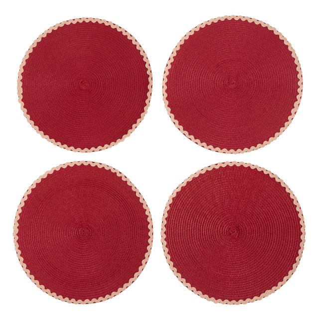 Sainbsury's Home Pack of 4  Scallop Placemats - Pink & Red - gallery image 1