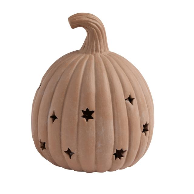 Sainsbury's Home Terracotta Tea Light Pumpkin - gallery image 1