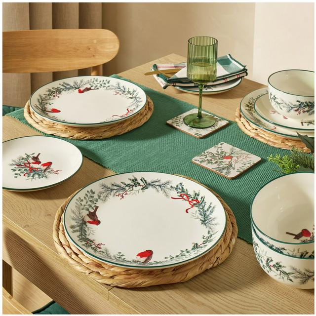Sainsbury's Home Set of 12 Robin Dinner Set - gallery image 1