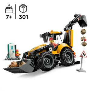 Lego City Yellow Backhoe Loader Tractor Toy 60480 - gallery image 2