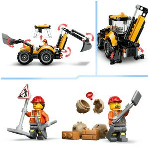 Lego City Yellow Backhoe Loader Tractor Toy 60480 - gallery image 4