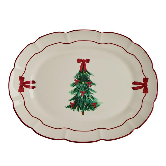 Sainsbury's Home Bows & Tree Christmas Platter - gallery image 1