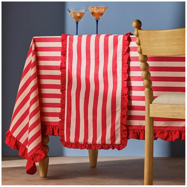 Sainsbury's Home Stripe Reversable Table Runner - Pink - gallery image 1