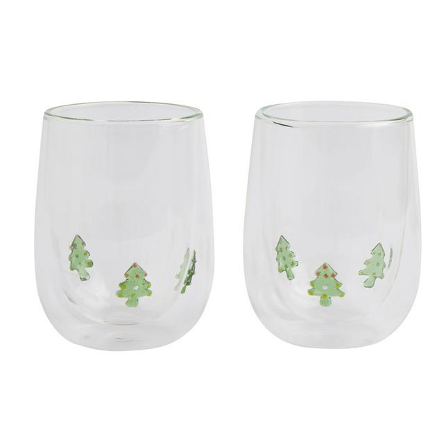 Sainsbury's Home Pack of 2 Christmas Tree Icon Glass - gallery image 1
