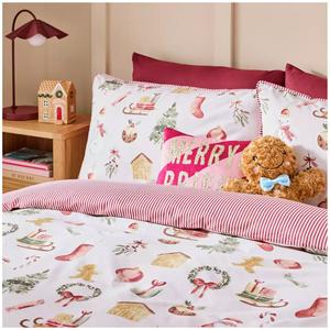 Sainsbury's Home Christmas Icons Bedding Set - Pink - gallery image 3
