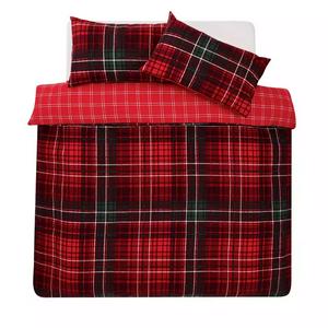 Sainsbury's Home Brushed Cotton Check Bedding Set - Red & Green - gallery image 4