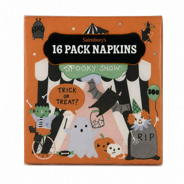Sainsbury's Home Pack of 16 Halloween Napkins - gallery image 1