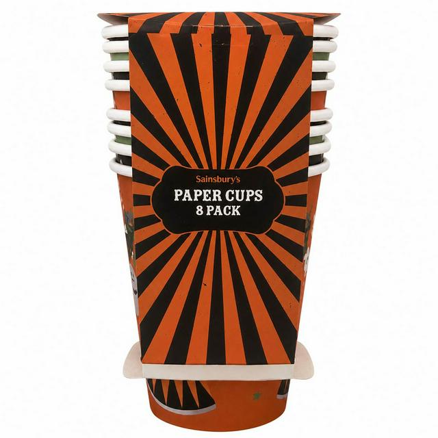Sainsbury's Home Pack of 8 Halloween Paper Cups - gallery image 1