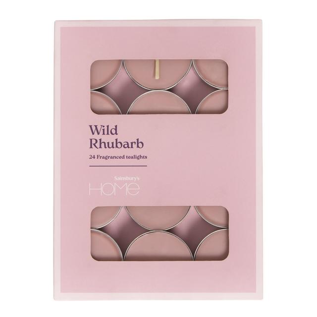 Sainsbury's Home Pack of 24 Tealights - Wild Rhubarb - gallery image 1