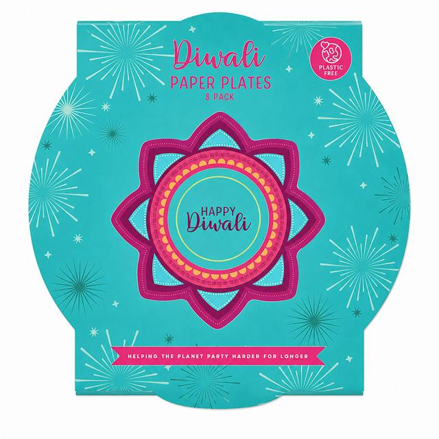 Mad Party Pack of 8 Diwali Plates - gallery image 1